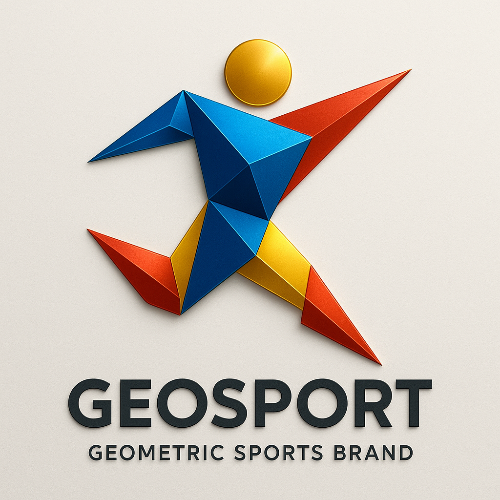 A full logo with tagline for the geometric sports …