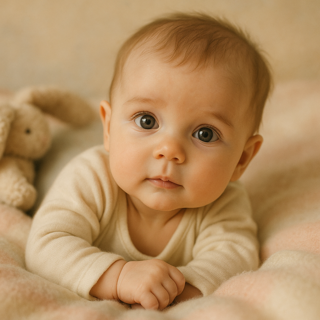 A close-up image of a baby with delicate features …