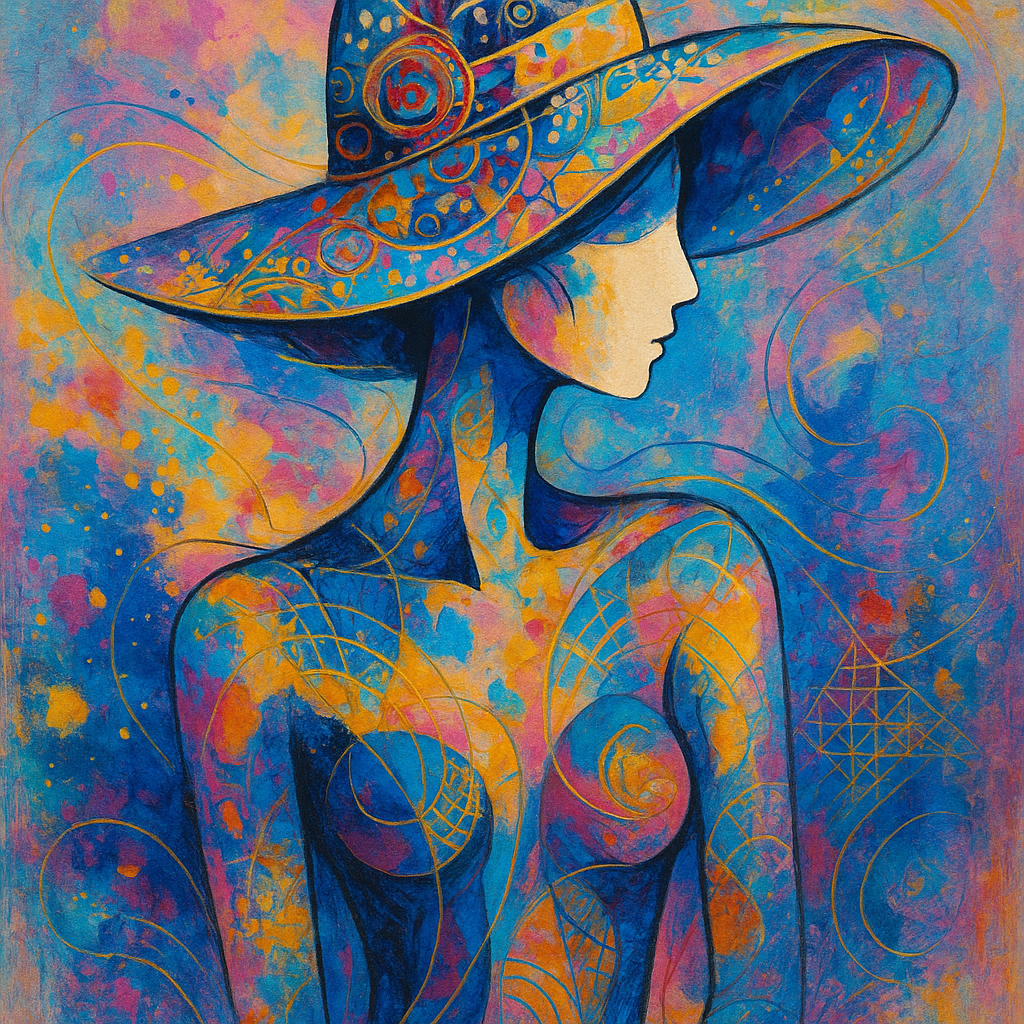 
									An abstract representation of a female figure wear…