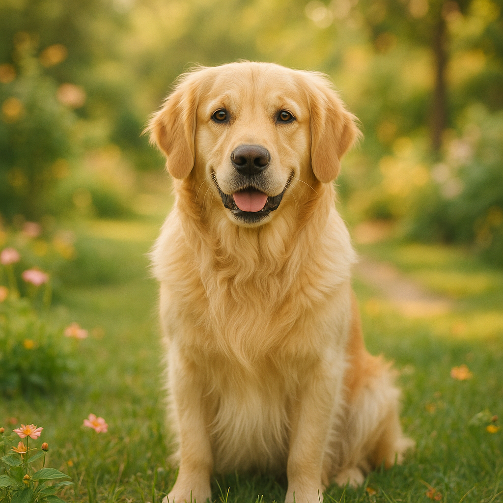 
									A beautiful dog in a natural setting, such as a pa…