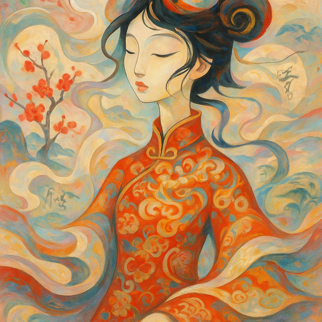 
									An abstract artistic representation of a Chinese g…