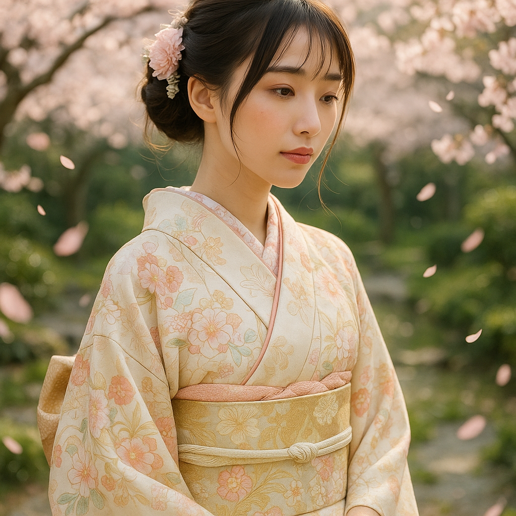 A beautiful young Japanese woman with delicate fea…
